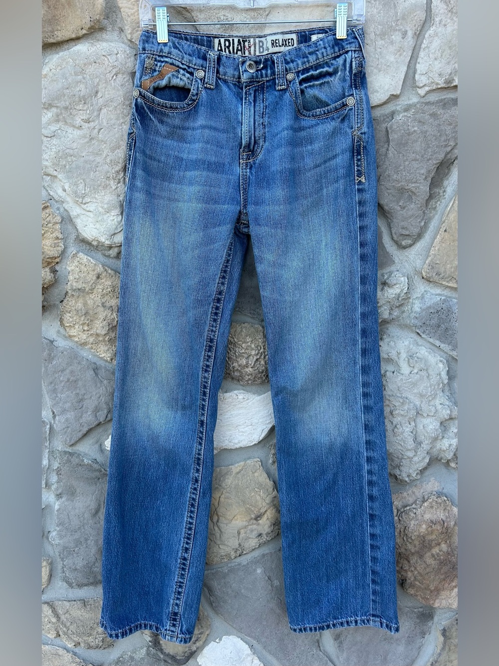 Ariat B4 Relaxed Jeans Boys Size 16 Western Cowboy Rodeo Adjustable Waist